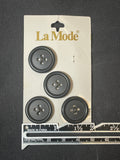 Buttons Plastic Set of 4 Vintage - Black