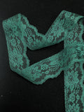 Polyester Scalloped Floral Lace Trim By-the-Yard Vintage - Dark Green