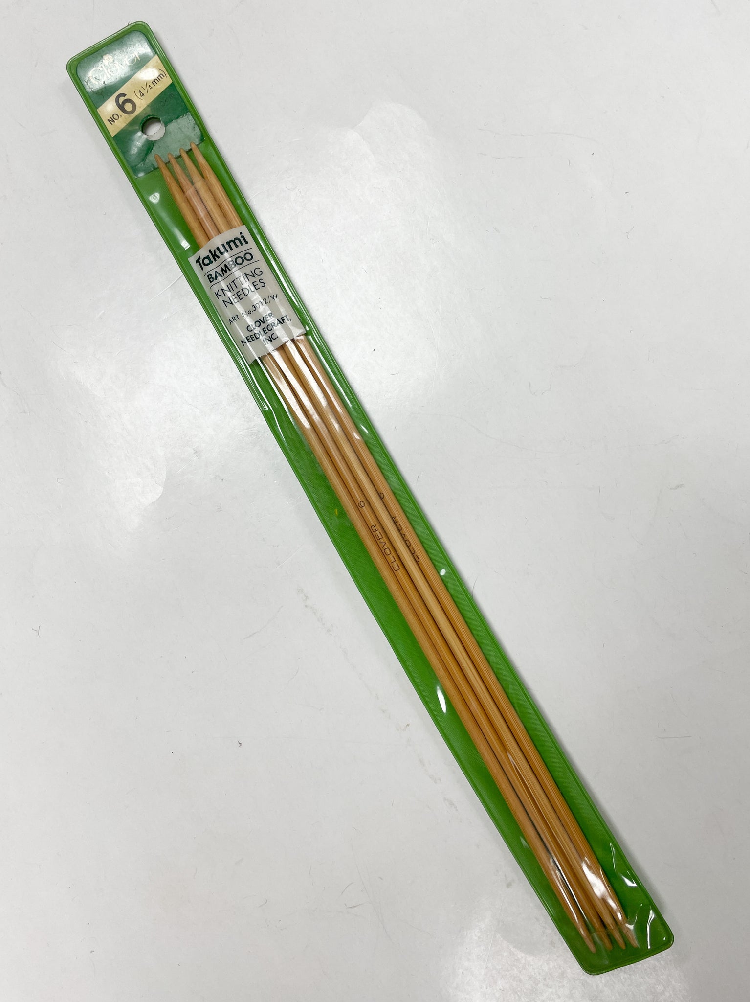 Bamboo Double Pointed Knitting Needles 12" - Size 6