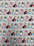 2020 Quilting Cotton - "Alica In WOnderland" Characters on Light Gray