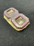 Buckle Plastic No-Sew Vintage - Maroon Squares