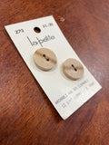 Button Set of 2 Vintage -Wood