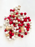 Garland Making Kit - Wooden Spools and Felted Wool Balls