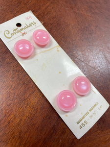 Button Plastic Set of 4 Vintage - Pearlescent Pink