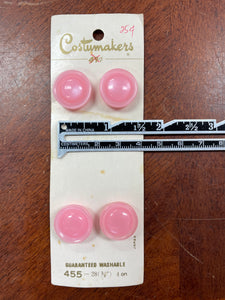 Button Plastic Set of 4 Vintage - Pearlescent Pink