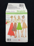 2015 Simplicity 8019 Sewing Pattern - Adult 1970's Skirts FACTORY FOLDED