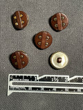 Buttons Plastic Set 5 or 7 - Black or Dark Brown