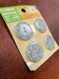 2008 Buttons Set of 4 Vintage - Pale Aqua with Swirls