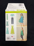 2014 Simplicity 1376 Sewing Pattern - Adult Knit Dresses, Tunic, Jacket, Leggings and Scarf FACTORY FOLDED