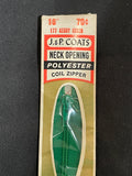 Zipper 14" or 18" Polyester Coil Vintage - Pink, Red, Green, Geige