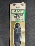 Zipper Separating 14", or 16" Metal Tooth Vintage - Navy, Brown, or Turquoise