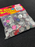 Buttons Plastic Bundle of 150 - Multi Colored Faceted Gems