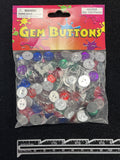 Buttons Plastic Bundle of 150 - Multi Colored Faceted Gems
