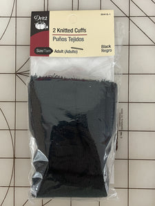 SALE Polyester Knitted Cuffs - Black