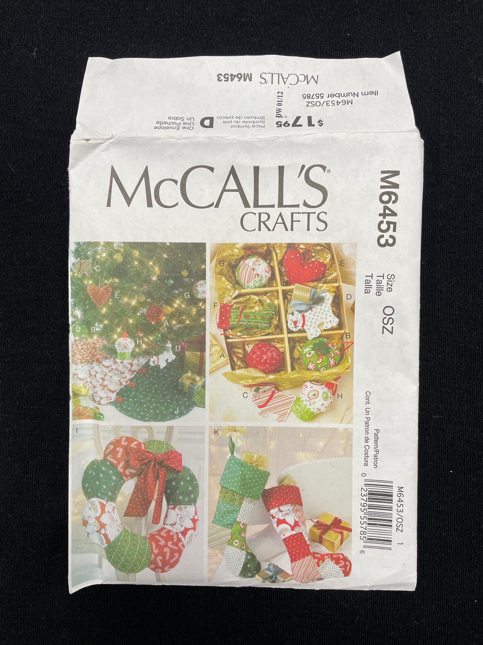 2011 McCall's 6453 Sewing Pattern - Christmas Crafts and Decorations FACTORY FOLDED