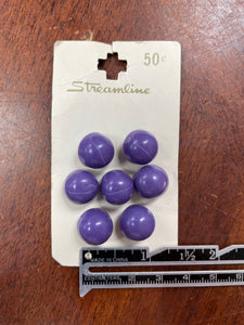 Button Plastic Set of 7 Vintage - Purple
