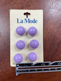 Button Plastic Set of 6 Vintage - Light Purple
