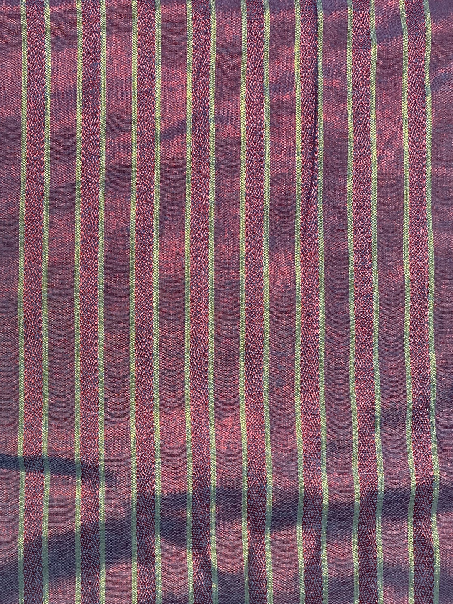 Cotton/Nylon Iridescent Yarn-Dyed Stripes Vintage - Red, Purple and Gold