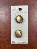 Buttons Metal Set of 2 - Brass