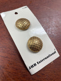 Buttons Metal Set of 2 or 3 - Brass & Black Checks