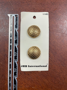 Buttons Metal Set of 2 or 3 - Brass & Black Checks