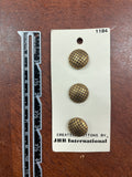 Buttons Metal Set of 2 or 3 - Brass & Black Checks