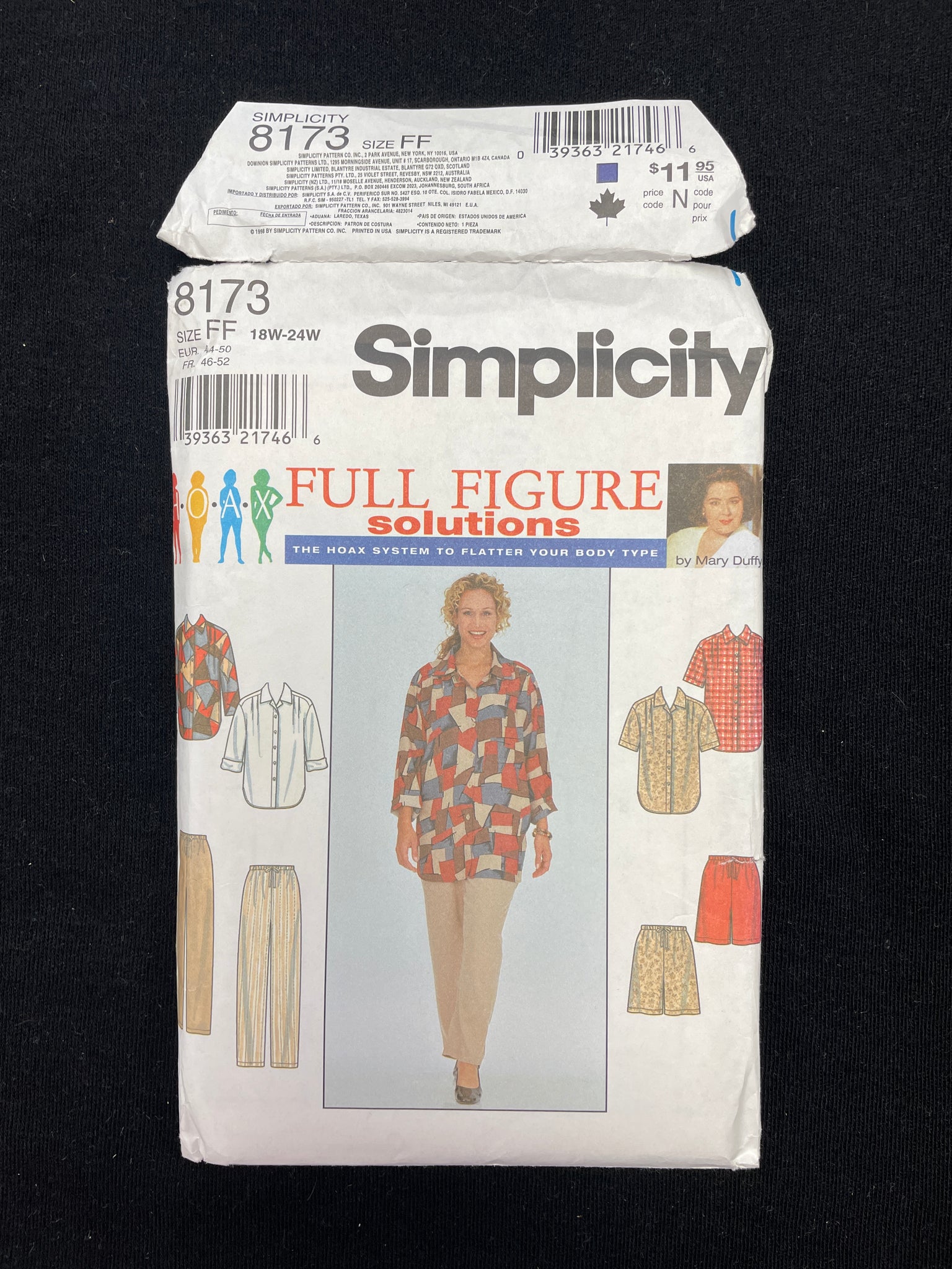 1998 Simplicity 8173 Sewing Pattern - Blouses, Pants and Shorts FACTORY FOLDED