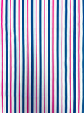 2 YD Nylon Printed Stripe - Pink and Dark Blue on White