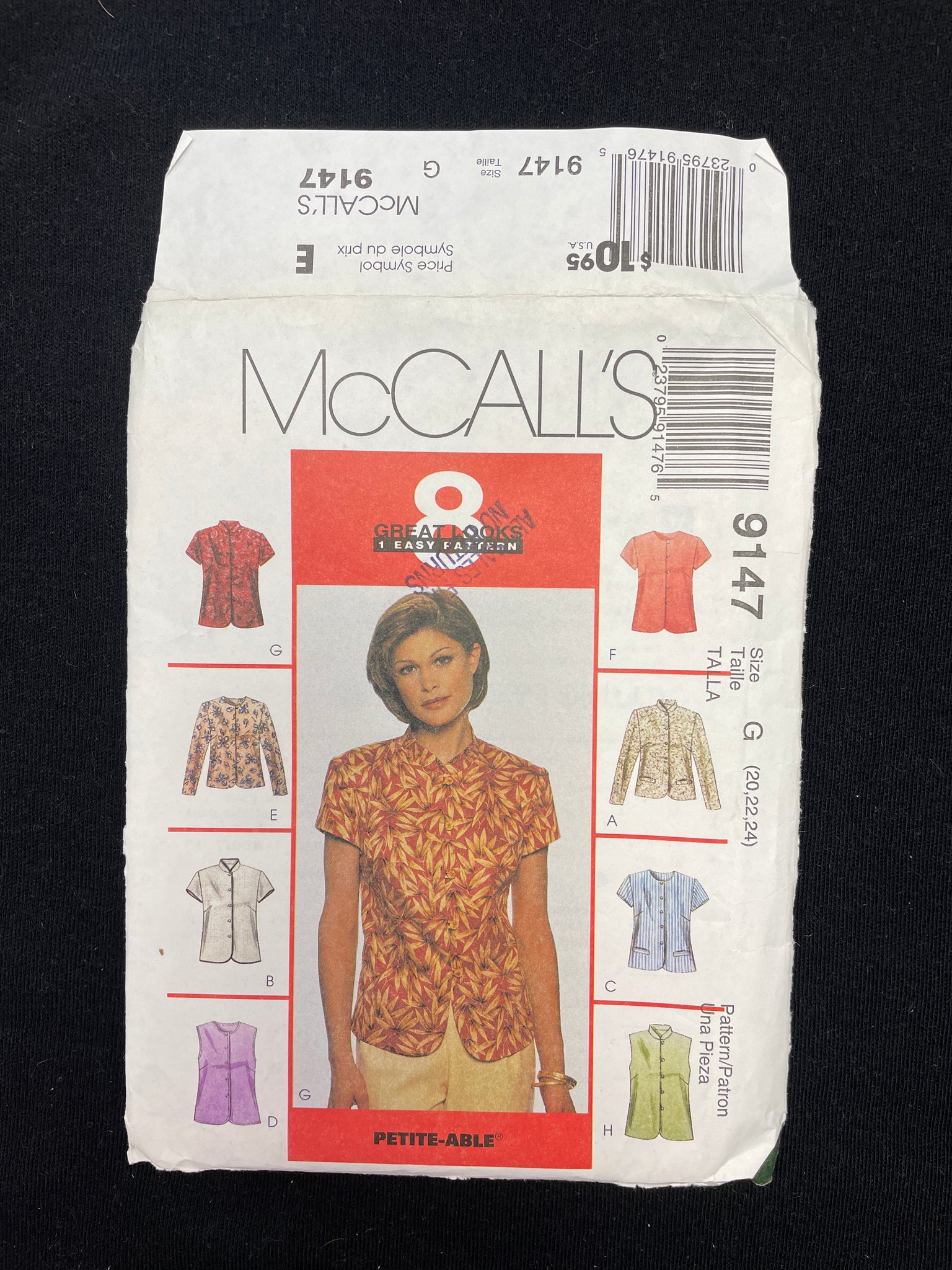 1997 McCall's 9147 Sewing Pattern - Button-Up Shirts FACTORY FOLDED
