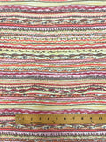 2 YD Nylon Stretch Knit Printed Stripe - Pinks, Pale Green, Yellow and Gray