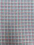 3 1/2 YD Nylon Dot Jacquard Printed Plaid Vintage - Red and White Plaid on Cool Gray