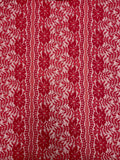 1 YD Poly Stretch Knit Floral Lace - Red