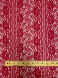 1 YD Poly Stretch Knit Floral Lace - Red