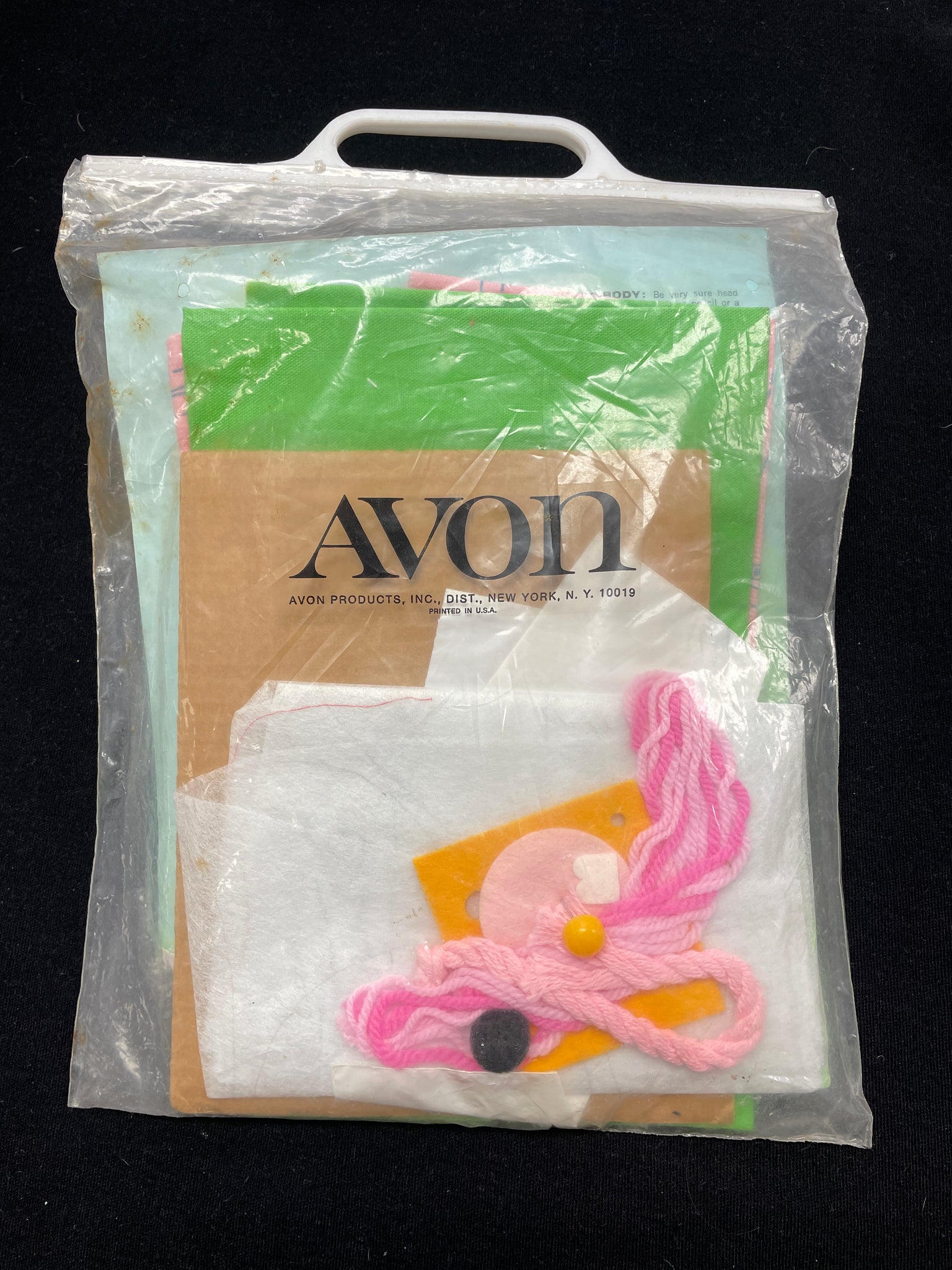 1973 Stuffed Toy Kit Vintage - Mouse in Green and Pink