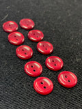 Buttons Plastic Set of 10 - Pearlescent Red