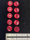 Buttons Plastic Set of 10 - Pearlescent Red