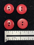Buttons Plastic Set of 4 - Red