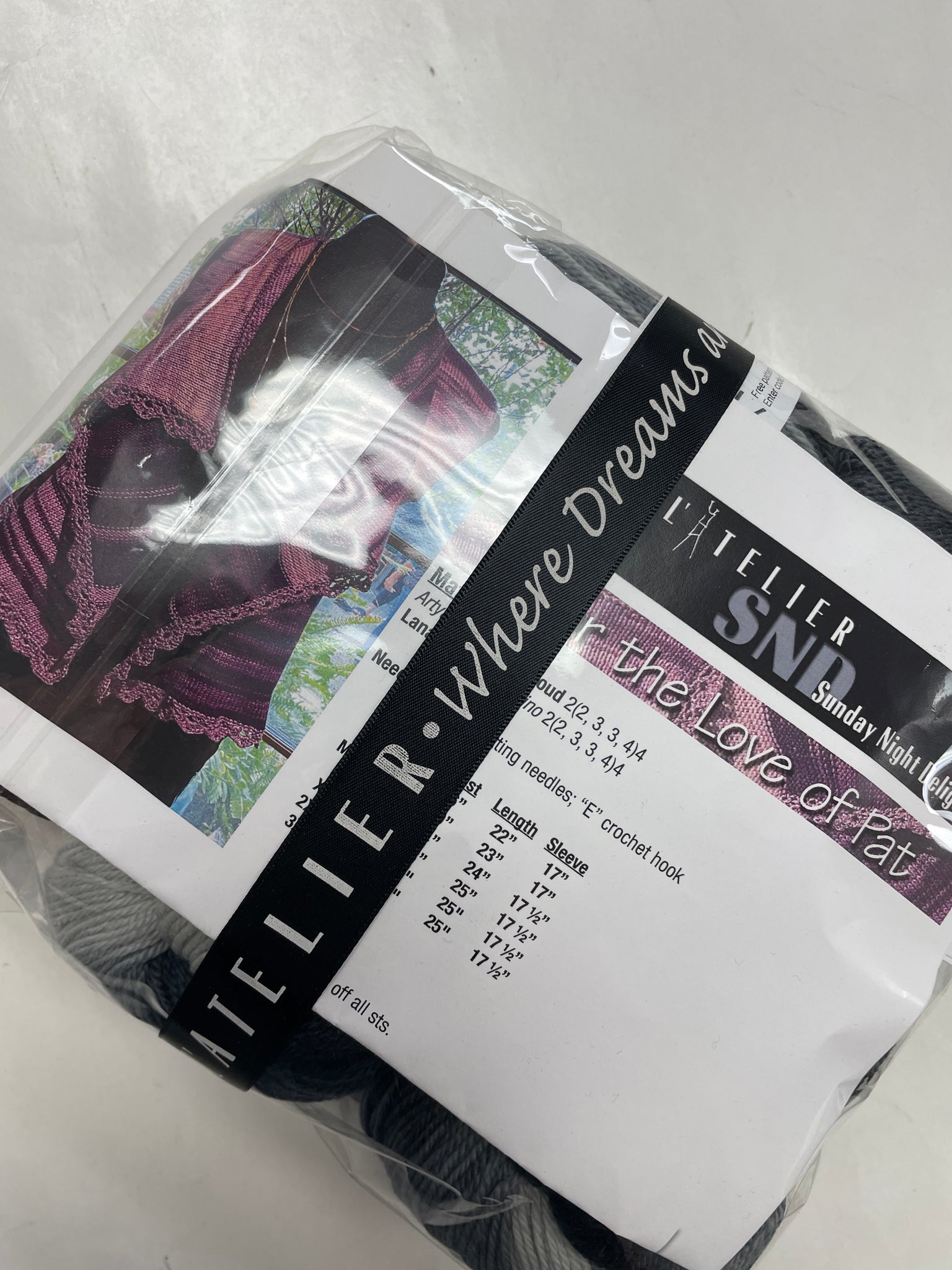 Yarn Merino/Cashmere Kit - "For the Love of Pat" Kit in Onyx