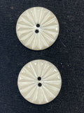 Buttons Plastic Set of 2 Vintage - Pearlescent White
