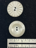 Buttons Plastic Set of 2 Vintage - Pearlescent White