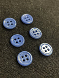 Button Plastic Set of 6 - Blue