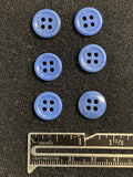 Button Plastic Set of 6 - Blue