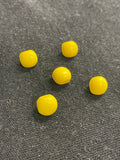 Button Plastic Set of 5 Vintage - Square Yellow Domes