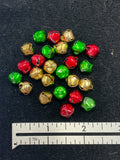 Jingle Bells Metal - Red, Green, and Gold Bundle of 25