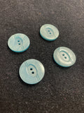 Button Plastic Set of 4 Vintage - Pearlescent Blue