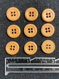 Button Plastic Set of 9 Vintage - Tan