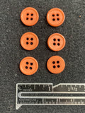 Button Plastic Set of 5 or 6 Vintage - Warm Caramel Brown