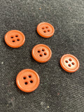 Button Plastic Set of 5 or 6 Vintage - Warm Caramel Brown