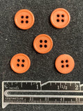 Button Plastic Set of 5 or 6 Vintage - Warm Caramel Brown