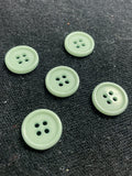Button Plastic Set of 5 or 6 Vintage - Pastel Aqua